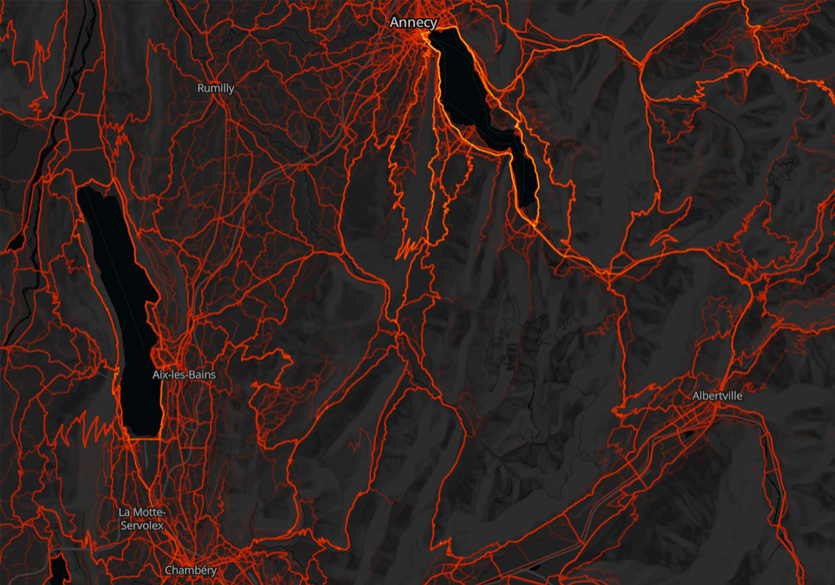 Heatmap cyclisme-massif-bauges